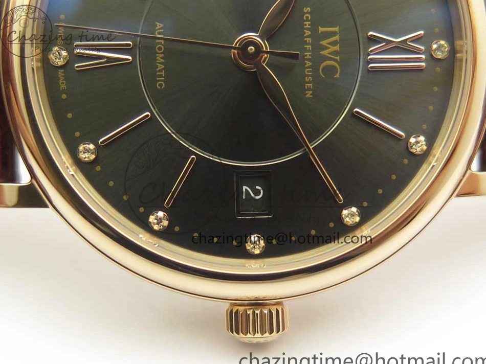 MIROTIME 0428 SportInspired Portofino IW458101 RG MK 1:1 Best Edition Gray Dial On Brown Leather Strap MIYOTA 7165